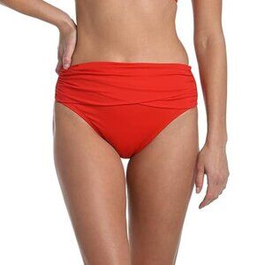NWT La Blanca Island Goddess Mid-Waist Sash Band Bottom in Cherry Sz. 14